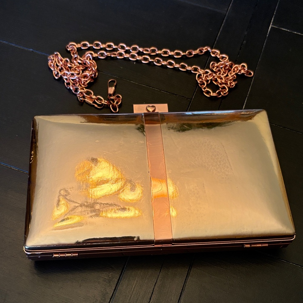 Aldo Metallic Rose Gold Clutch Crossbody